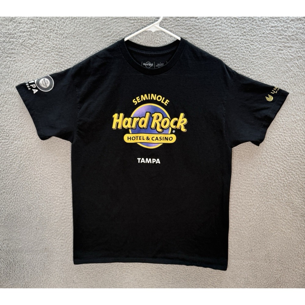 Hard Rock Shirt Adult Large Black Seminole Tampa Florida Grunge Skater Y2K Mens